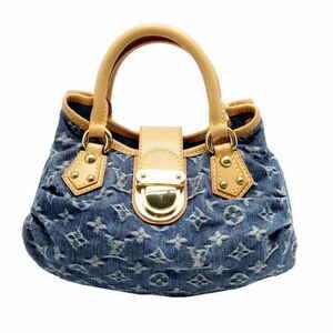 Louis Vuitton Handbag Monogram Denim Pleaty Blue
